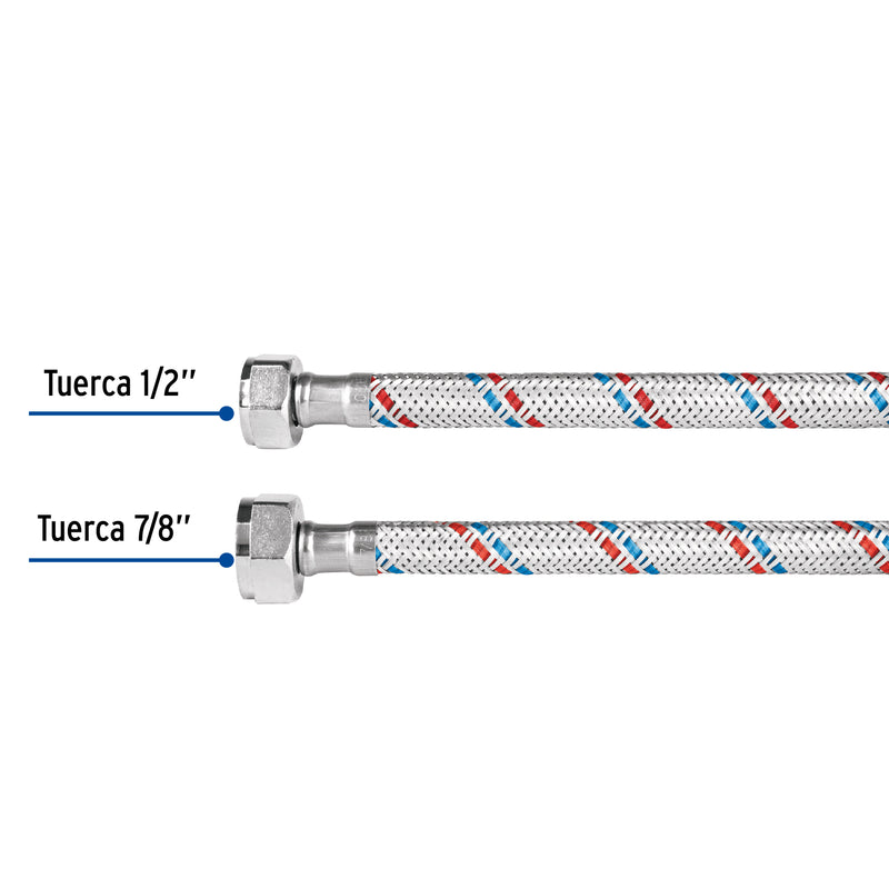 Manguera para WC, 1/2" x 7/8", 60 cm, Foset