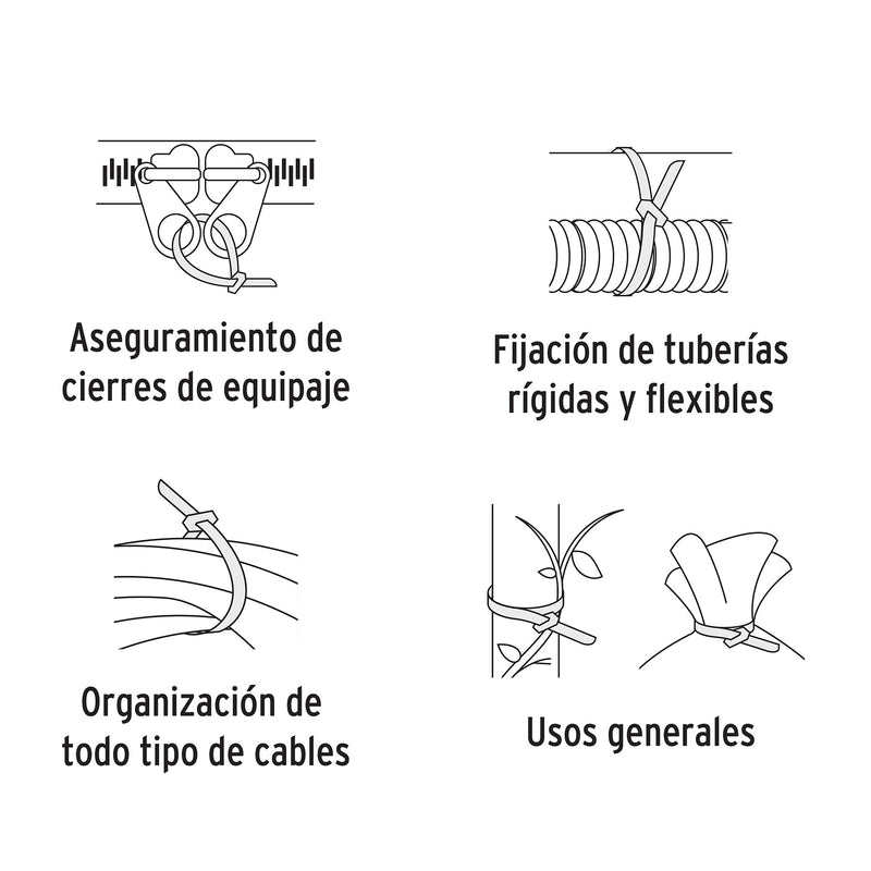 10 cinchos plásticos Volteck 175 lb, 900x9 mm, naturales