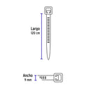 Bolsa con 10 precintos plásticos Volteck,1200x9 mm