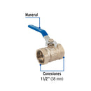 VALVULA DE ESFERA DE LATON, ROSCABLE 1-1/2", FOSET