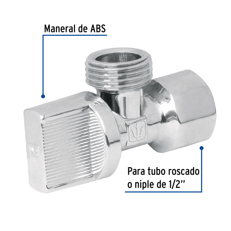 Llave angular 1/2" x 1/2", 1/4 de vuelta