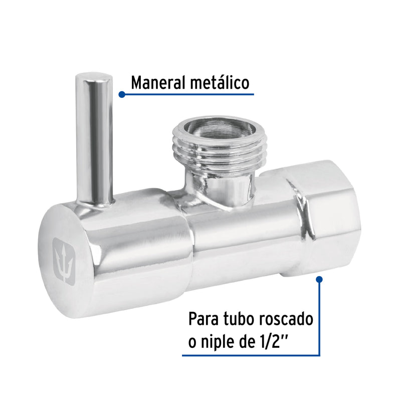 Llave angular, 1/4 vuelta, sin contratuerca, maneral palanca