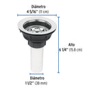 Contracanasta 3-1/2" inox, tubo plástico, Foset