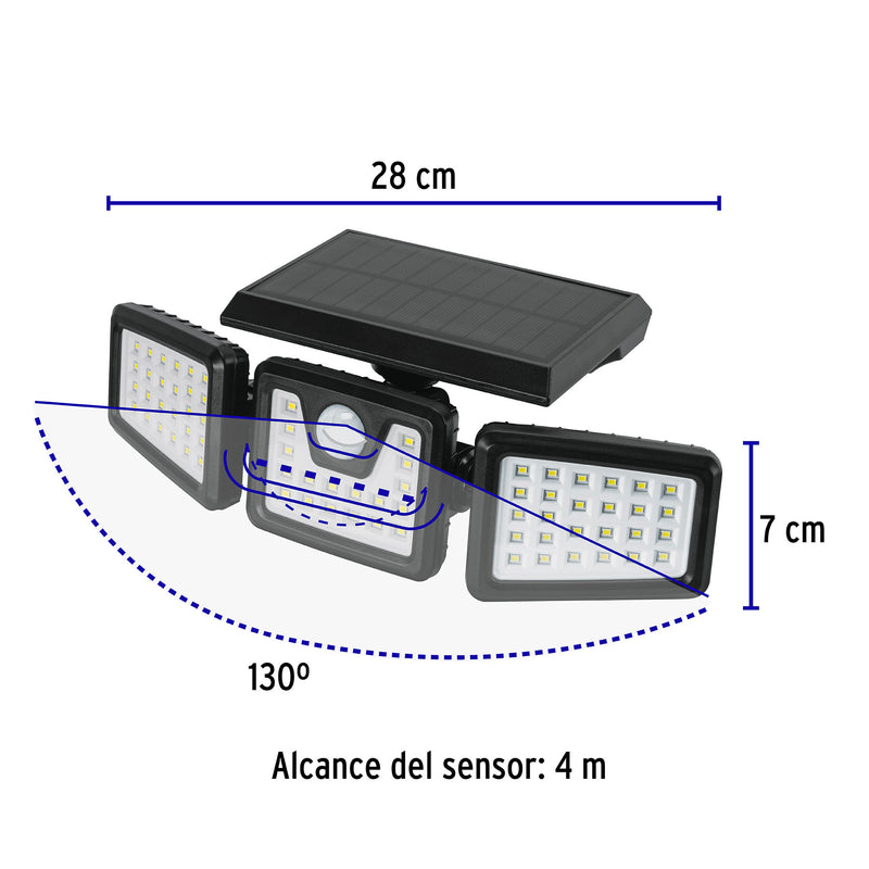Luminario Solar LED 7W con sensor de movimiento, Volteck