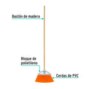 Escoba chica Truper,  tipo abanico con cerdas de PVC