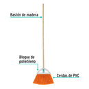 Escoba grande Truper,  tipo abanico con cerdas de PVC