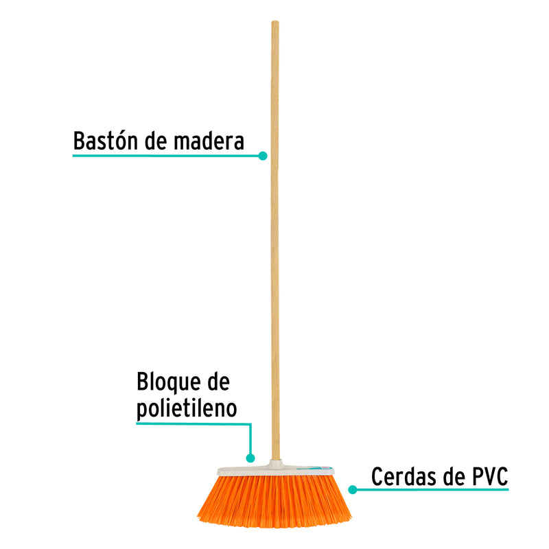 Escoba grande Truper tipo cepillo con cerdas de PVC