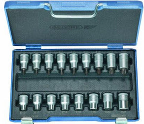 Kit Juego de 17 llaves Torx 1/2" Macho y Hembra Gedore