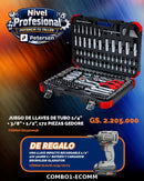 Juego de Llaves de Tubo 1/4” + 3/8” + 1/2”, 172 piezas + LLAVE DE IMPACTO GRATIS