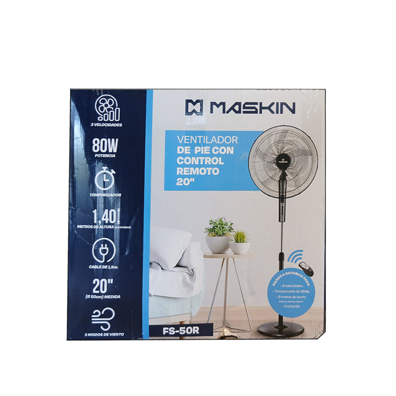 VENTILADOR DE PIE DE 20” CON CONTROL REMOTO