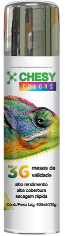 Pintura en Aerosol Chesy Metalizada color cromado 400ml