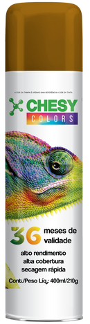 Pintura en aerosol Chesy Metalizada color oro 400ml