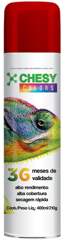 Pintura en aerosol Chesy Metalizada Color Rojo 400ml