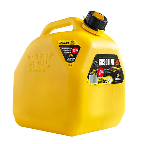 Bidón Profesional para Combustible Driven 10 Litros, amarillo