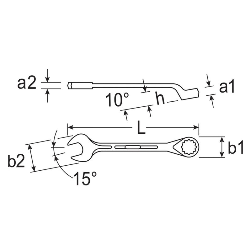 Llave Combinada Gedore, 1B 36mm Acabado niquelado y cromado