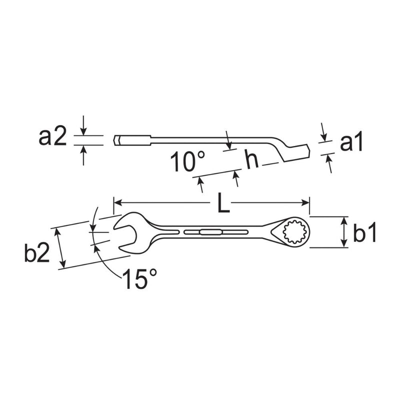 Llave Combinada Gedore, 1 B - 1.7/8” Acabado niquelado y cromado