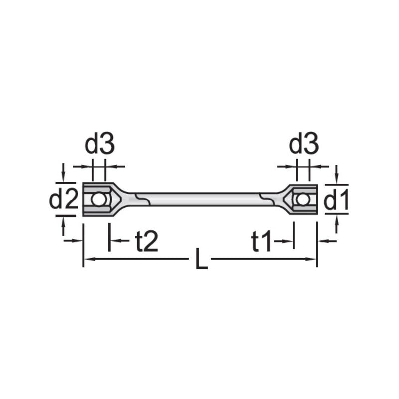 Llave Rueda Gedore 24x27 mm, sin manija