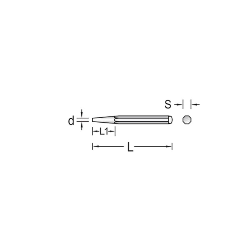 Sacaperno paralelo Gedore, 3 mm x 150 mm, Acabado niquelado