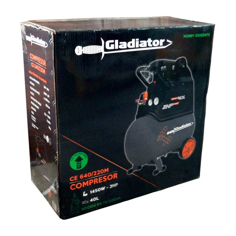 Compresor Gladiator 2HP 40 Litros 220V 50Hz 1450W