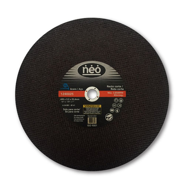 Disco de corte para acero Neo 400 x 3.2 x 25.04mm uso en máquinas estacionarias