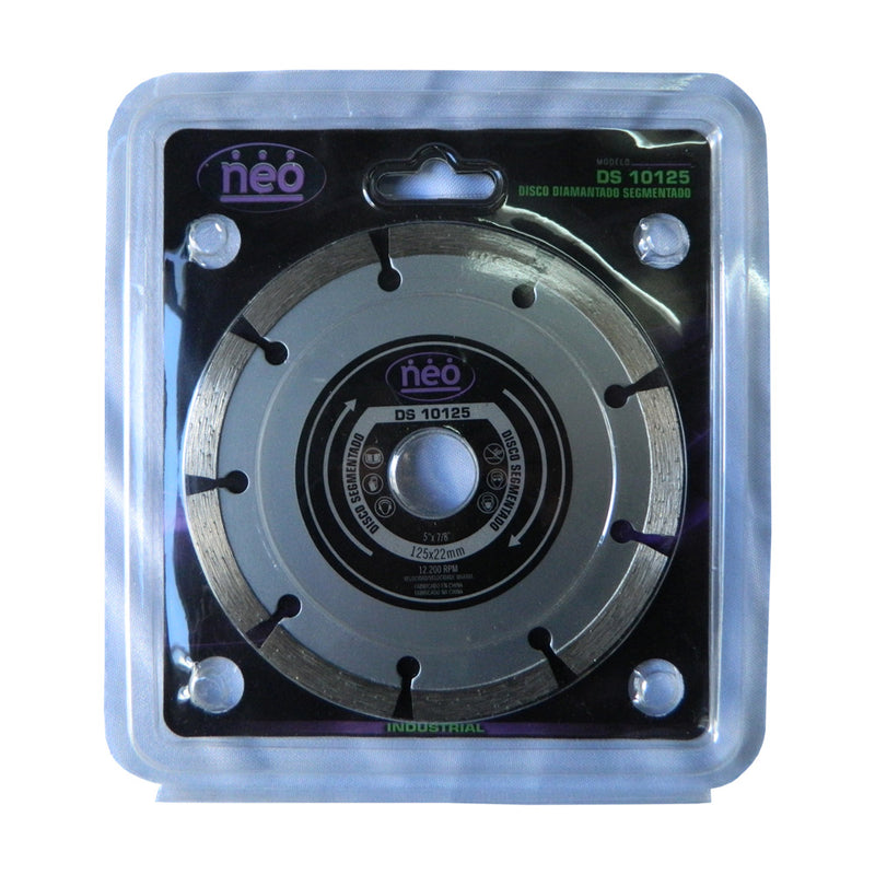 Disco Diamantado Segmentado Neo 125x 22mm - 5" x 7/8" 12.200 RPM Blíster