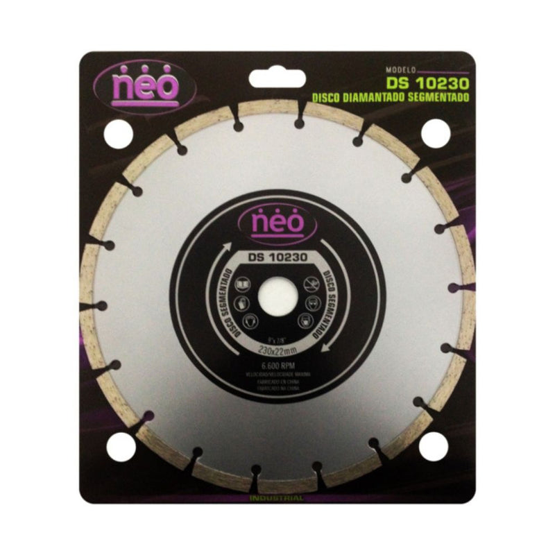Disco Diamantado Segmentado Neo 230x 22mm - 9" x 7/8" 6600 RPM Blíster
