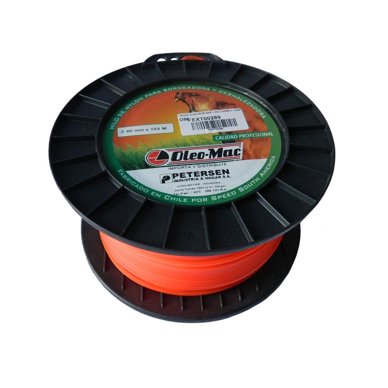 Hilo de nylon cuadrado Oleo Mac 2.40MM x 154M, rollo 1kg