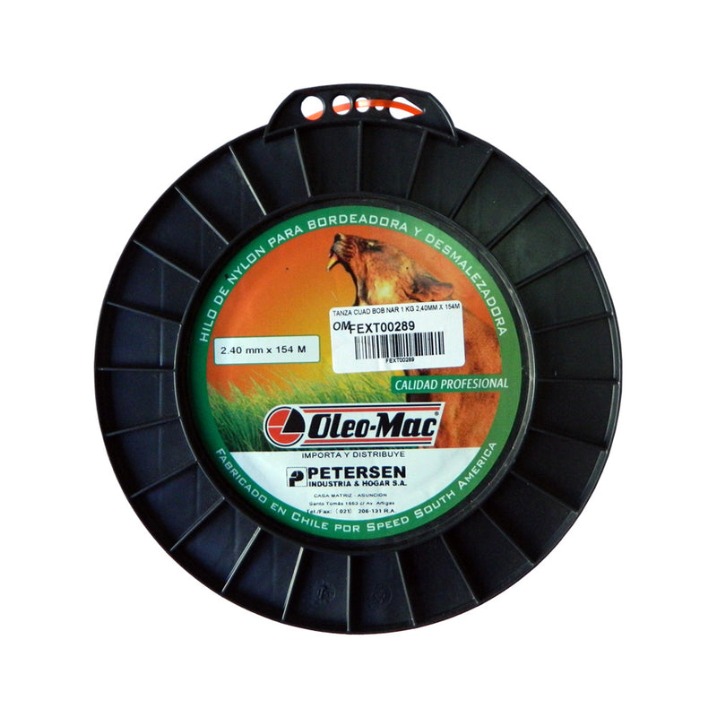 Hilo de nylon cuadrado Oleo Mac 2.40MM x 154M, rollo 1kg