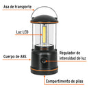 Linterna LED para campamento Truper, tipo farol de Pilas 3 D Luz atenuable