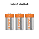 Linterna LED para campamento Truper, tipo farol de Pilas 3 D Luz atenuable