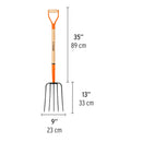 Bieldo para paja Truper con 5 dientes, puño "Y"