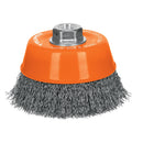 Carda copa Truper 5" alambre ondulado fino, eje M14