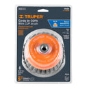 Carda copa Truper 5" alambre trenzado fino con eje M14