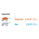 Carretilla neumática Truper de 70 Litros, angosta