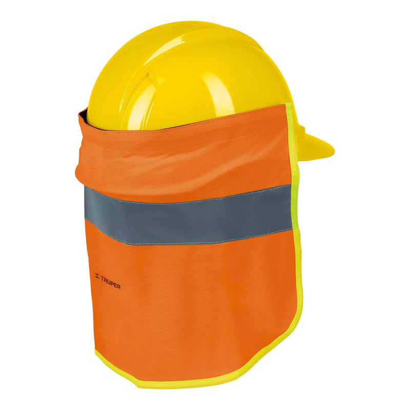 Cubrenuca para casco Truper, naranja con reflejante