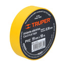 Cinta de aislar Truper de 18 m x 19 mm, amarilla