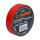 Cinta de aislar Truper de 18 m x 19 mm, roja