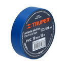 Cinta de aislar Truper de 18 m x 19 mm, azul