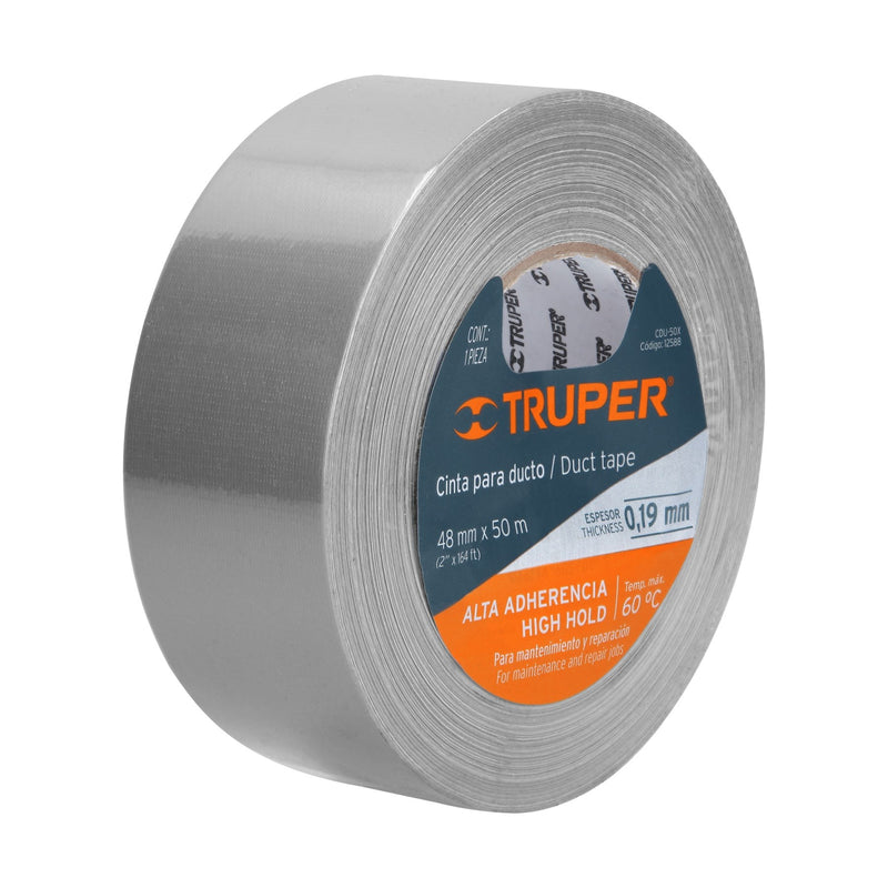 Cinta de 50 m para ducto Truper, espesor 0.19 mm