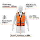 Chaleco de seguridad reforzado Truper con bolsas, talla Mediana