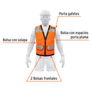 Chaleco de seguridad reforzado Truper con bolsas, talla Extra Grande