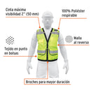 Chaleco de seguridad reforzado Truper con bolsas, talla Mediana