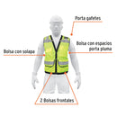 Chaleco de seguridad reforzado Truper con bolsas, talla Extra Grande