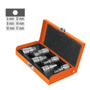 Juego de 6 dados cuadro 1/2" punta hex mm, Truper con estuche metálico