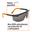 Lentes de Seguridad Truper Ajustable color Gris Antirayadura y anti-impactos