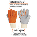 Guantes Truper de carnaza y loneta uso ligero