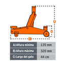Gato Hidráulico de Patín Truper 2 Tonelada