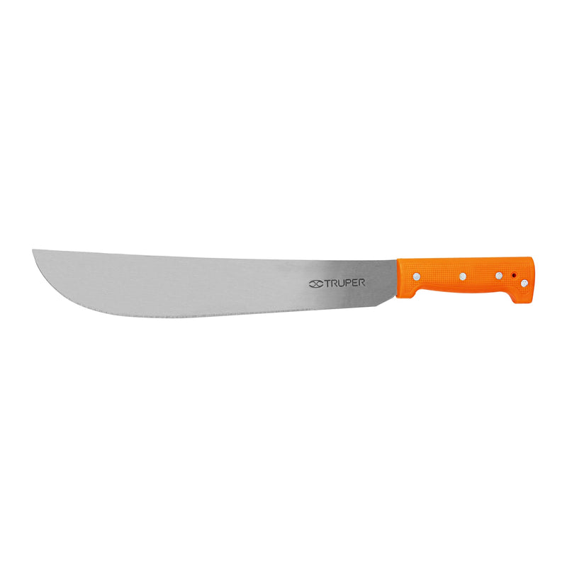 Machete estándar Truper de 14" (36 cm), cacha naranja remachada