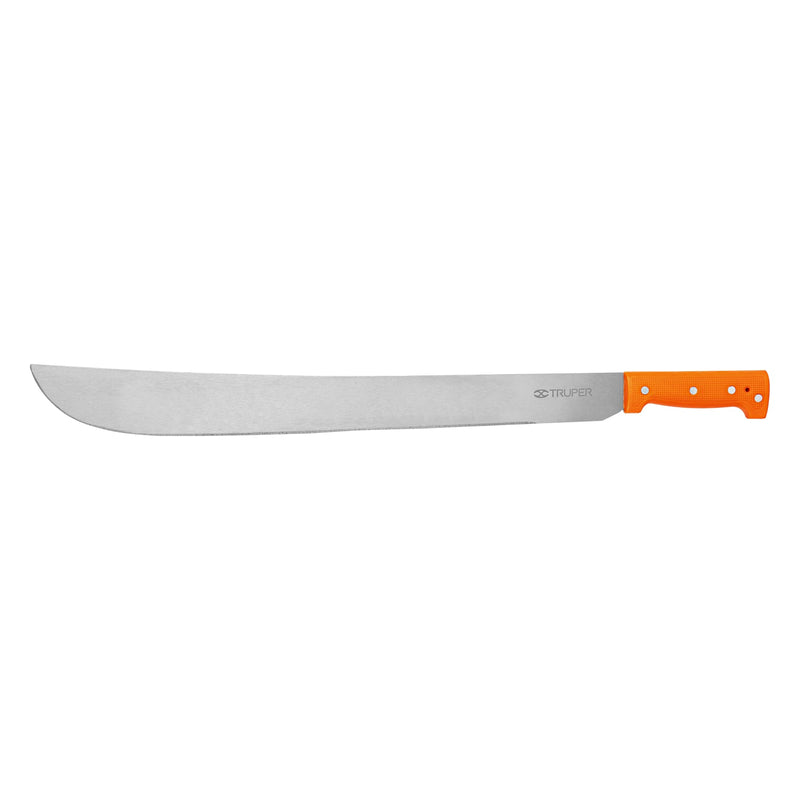 Machete estándar Truper de 22" (56 cm), cacha naranja remachada