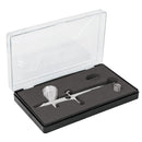 Pistola aerográfica de gravedad Truper con vaso fijo cuerpo cromado